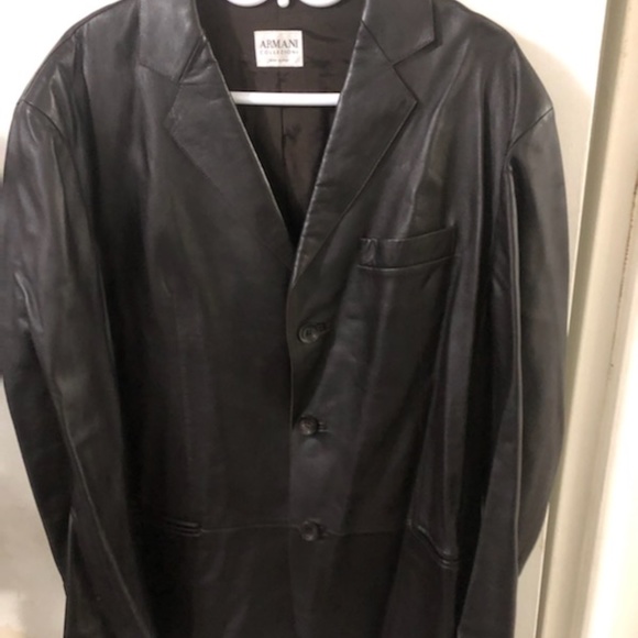 Giorgio Armani Collezoni Leather Blazer - Picture 1 of 6